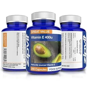 Vitamin E 400iu Supplement 200 Softgel Capsules Powerful Antioxidant Protects Cells from Oxidative Stress Supports Immune System Over 6 Month Supply - Vitamin E Zipvit