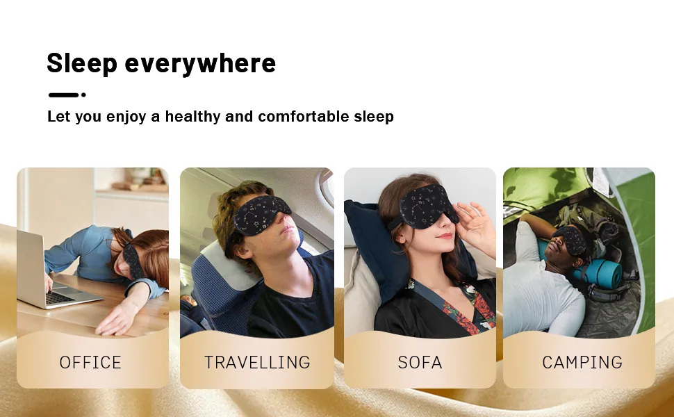 townssilk 100% Silk Sleep mask with Silk Adjustable Strap Comfortable and Super Soft Eye mask Ultimate Sleeping aid Blindfold squareblack Eusquareblack - sleepmask