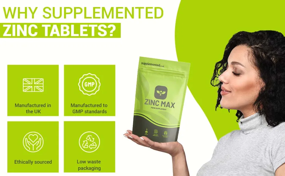 Zinc Max 100mg 180 Tablets Mineral Supplement. Pharmaceutical Grade - Zinc