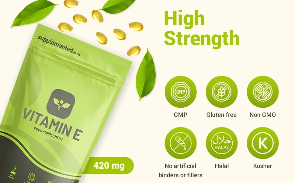 Vitamin E 400iu 180 Softgel Capsules UK Made Supplement - Vitamin E