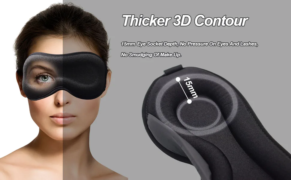 Eye Mask for Sleeping 100% Blackout 3D Sleeping Mask Eye Mask for Eyelash Extensions Adjustable Eyelash Protector Sleep Mask Breathable Comfortable for Women Men Travel Naps Breaks Yoga - sleep eye mask; sleeping mask for women; sleep mask for kids; sleep masks; manta sleep mask