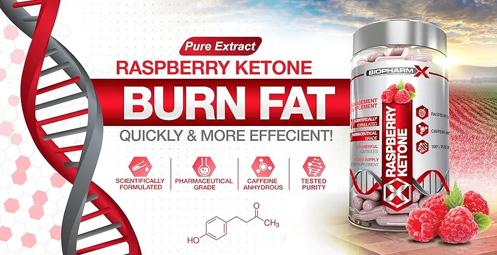 x3 Maximum Strength Raspberry Ketone Capsules: Premium Diet Pills with Pure Raspberry Ketones Extract (180 Capsules | 3 Month Supply) - product information 1