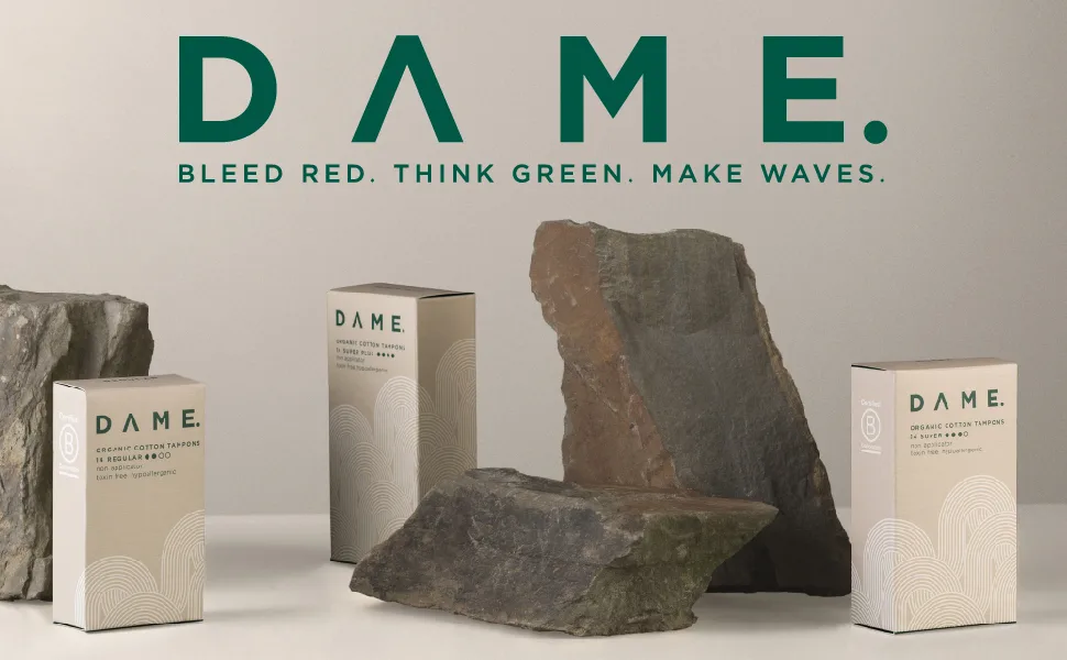 Dame Super Tampons (x14) Hypoallergenic 100% Plastic Free Tampons pH Neutral No Toxins 100% Compostable Fully Biodegradable Super (14 Tampons) - DAME