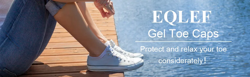 EQLEF Silicone Gel Toe Caps Soft Ballet Pointe Dance Athlete Shoe Toe Pads Toe Protector with Breathable Hole Toe Protector for Feet 2 Pairs - Silicone Gel Toe Caps