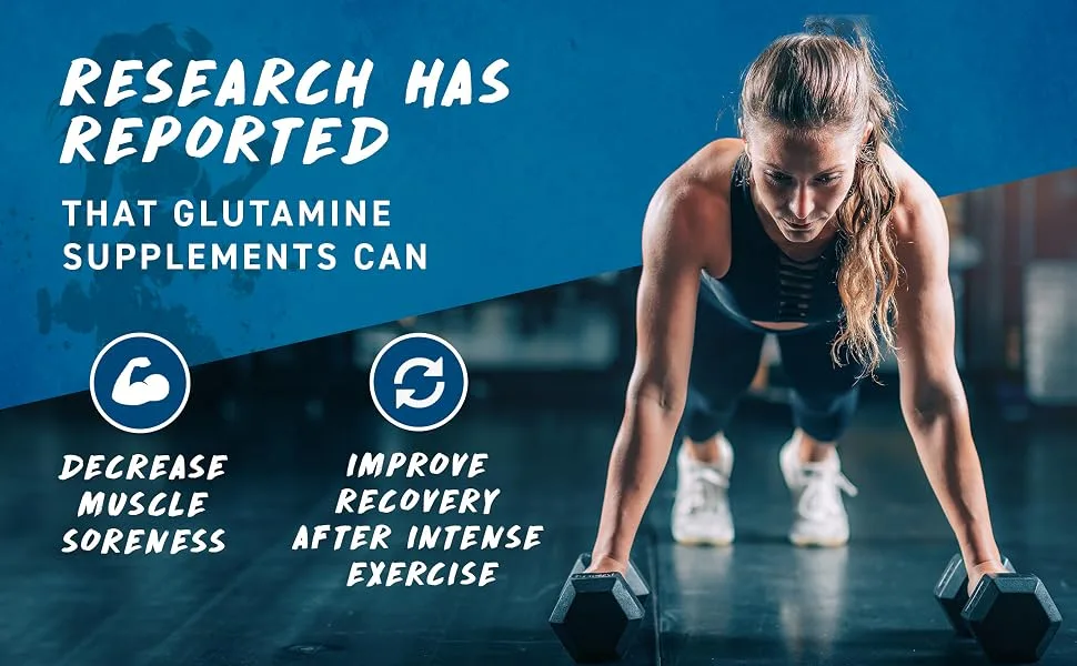 Applied Nutrition Glutamine 4K - L Glutamine 4000 mg Per Serving Restore Amino Acid Levels (120 Capsules - 30 Servings) - Glutamine NEW A+ 3