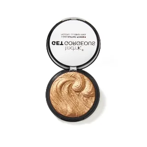 Technic Get Gorgeous Highlighting Powder - Pressed Shimmer Face Makeup Compact for a Golden Glow. Shade: 24CT Gold 24CT Gold 6 g (Pack of 1) - product information 3
