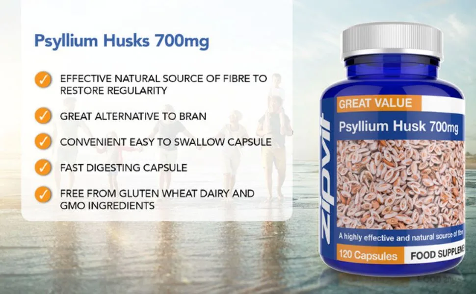 Psyllium Husk Capsules. 700mg Psyllium Husk Powder Per Capsule 120 Vegan Capsules. Psyllium Husks Fibre Supplement. - Psyllim Husk 700mg