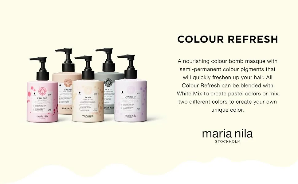 Maria Nila Colour Refresh Pearl Silver 100 ml Silver Violet Hair Mask Semi-Permanent Pigments 100% Vegan & Sulfate/Paraben free - ColourRefresh 1