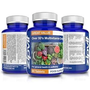 Multivitamin Advanced 50 Plus Active Formula for Women & Men - 90 Vegan Tablets. Supports Bone Health and Your Immune System. UK Supplier. 3 Months Supply - product information 3