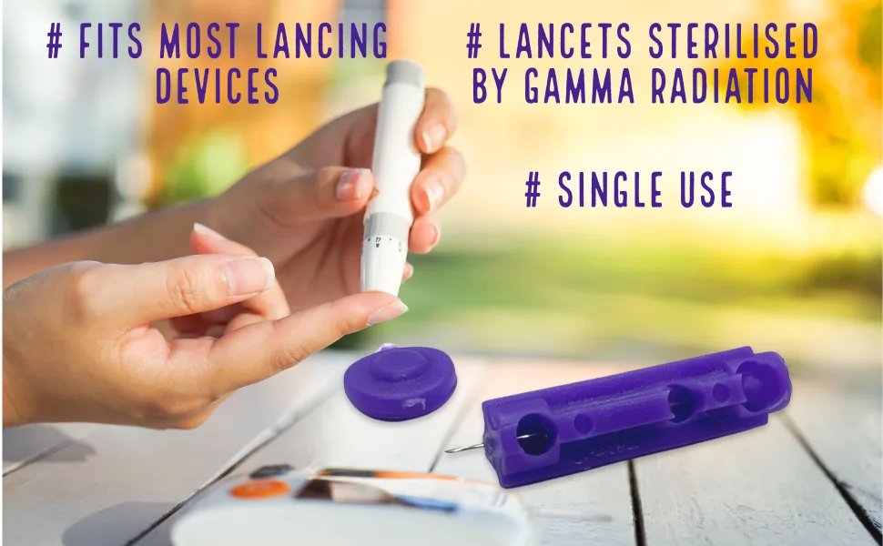 100 x 30g Sterile Lancets For Single Use - One Step - 30g Lancets Descripition