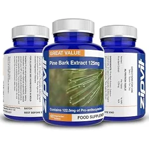 Pine Bark Extract 125mg 60 Vegan Tablets High Strength Pine Bark Extract Rich in 122.5mg Proanthocyanidins Powerful Antioxidant Support - Pine Bark Extract 125mg