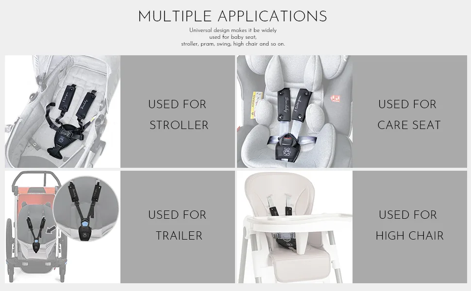 GanEn Stroller Infant car seat Harness Pads Belt Pads Shoulder Strap Comfort Cushion (Big) 3 Count (Pack of 1) - product information 2