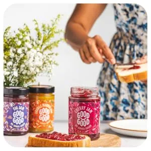 GOOD GOOD Sweet Strawberry Jam - Keto Friendly - Low Calorie Without Added Sugars - Vegan - Gluten Free - Preserves - Delicious Flavour