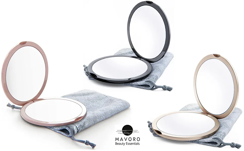 Magnifying Compact Mirror for Purses 1x/10x Magnification Double Sided Travel Makeup Mirror 4 Inch Small Pocket or Purse Mirror. Distortion Free Folding Portable Compact Mirrors (Millennial Pink) - Magnifying Compact Mirror