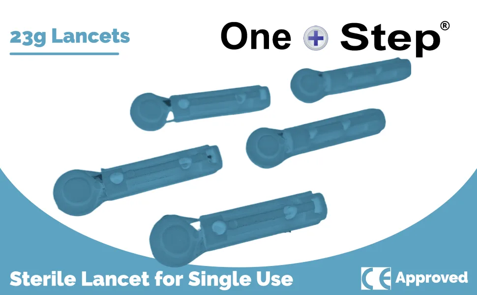 100 x 23G Sterile Lancet For Single Use - Manufacturer Confirmed Fully Compatible for PiC Indolor Microlet Freestyle Abbott SD and many more - 23g Lancet Main