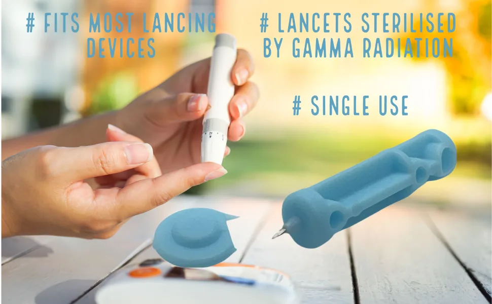 100 x 23G Sterile Lancet For Single Use - Manufacturer Confirmed Fully Compatible for PiC Indolor Microlet Freestyle Abbott SD and many more - 23g Lancets Descripition