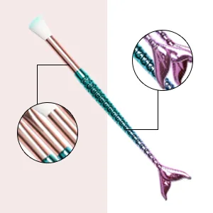 Makeup Brushes Tenmon 10 Pieces Mermaid Style Eye Brushes Sets Suitable for Concealer Eye Shadow Powder Blush Liquid Foundation Advanced Mixed Contour Makeup Brush Kits - product information 4