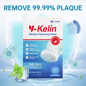 Y-Kelin 90 Tablets Denture Cleansing Tablets for Overnight Dental Prosthesis (90 tabs) 90 Count (Pack of 1) - remove tartar