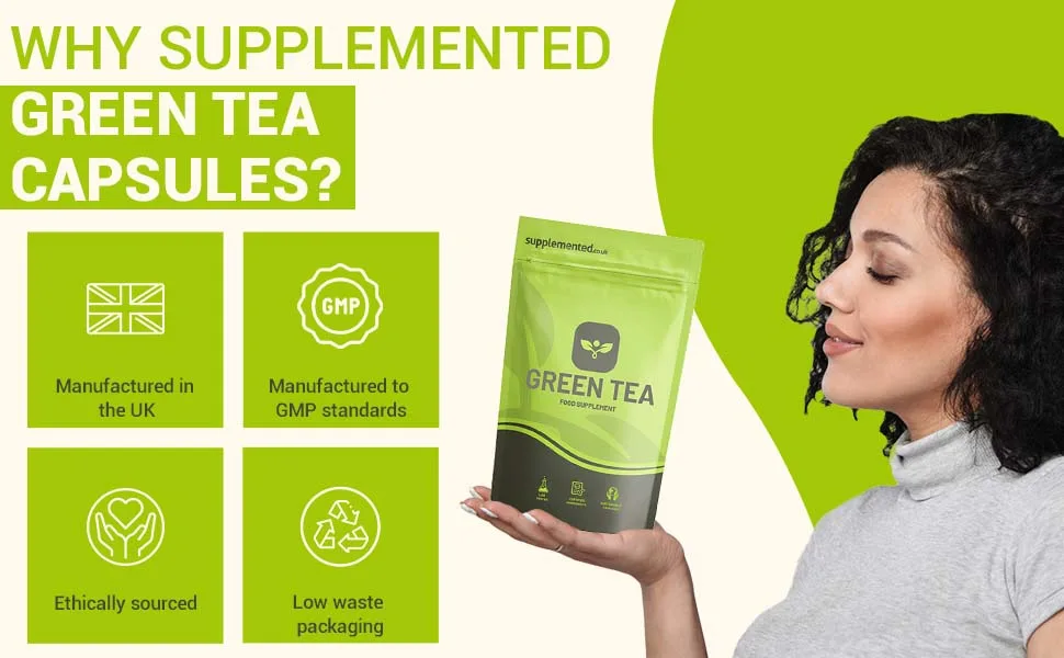 Green Tea Extract 180 Capsules 850mg High Strength Capsules Powerful Antioxidant UK Made. Pharmaceutical Grade - Green Tea