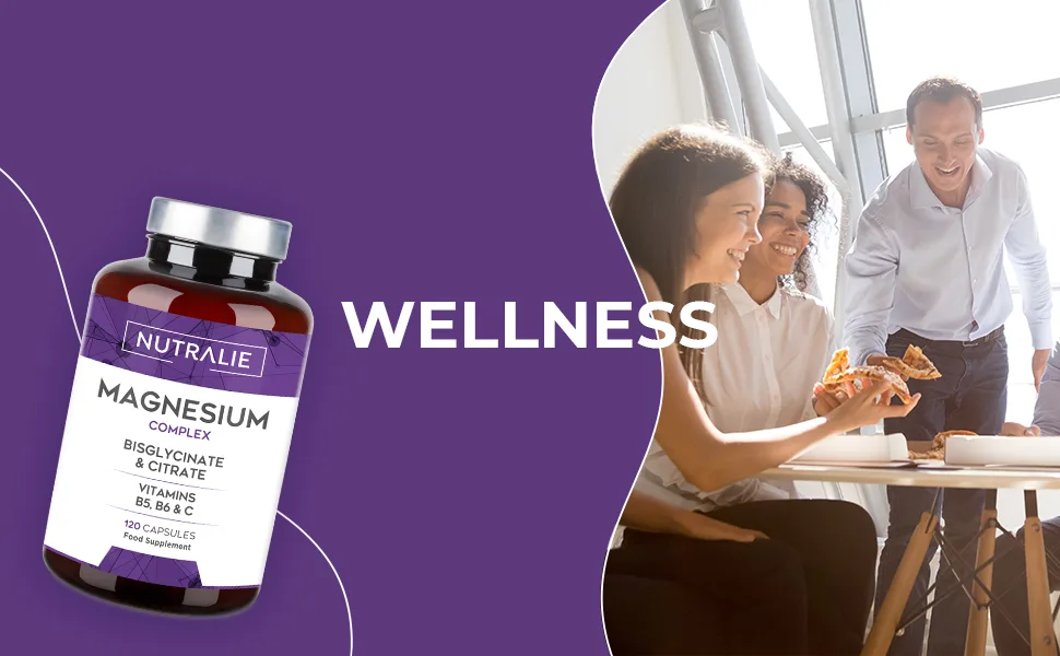 Magnesium Glycinate Complex - 2145mg Bisglycinate + Citrate Magnesium Supplements - Vitamins C B5 B6 - High Strenght Chelated Magnesium - 120 Capsules Nutralie - magnesio
