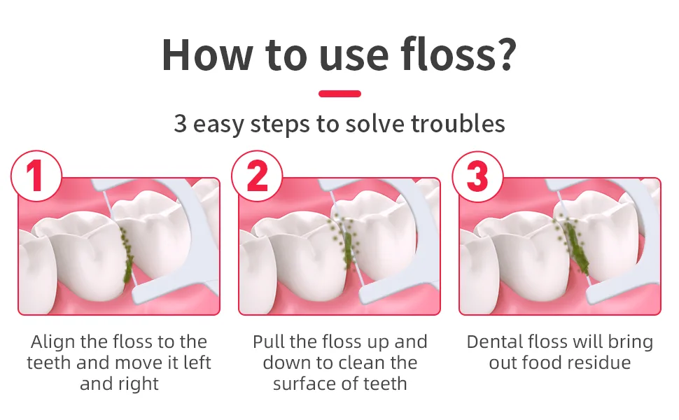 Dental Floss-100 Pcs Dental Floss Toothpick Teeth Stick Tooth Picks Floss Picks Teeth Cleaning (100 Picks) 100 Count (Pack of 1) - use floss