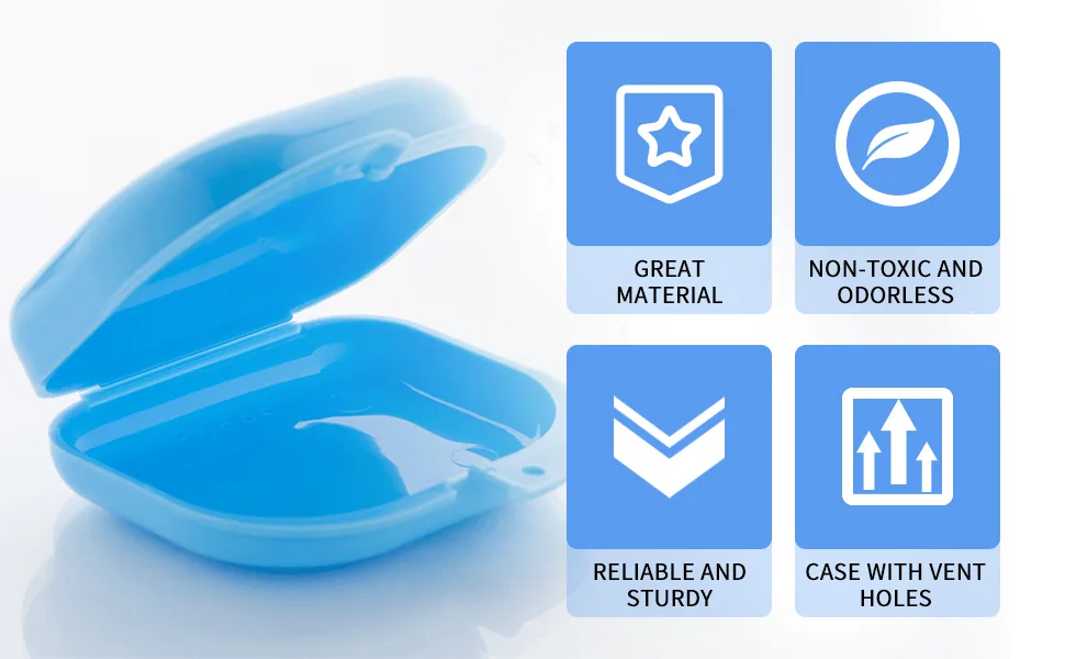 Y-Kelin Retainer Box Retainer Container Partial Denture Box Light Blue+white - product information 5