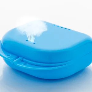 Y-Kelin Retainer Box Retainer Container Partial Denture Box Light Blue+white - vent