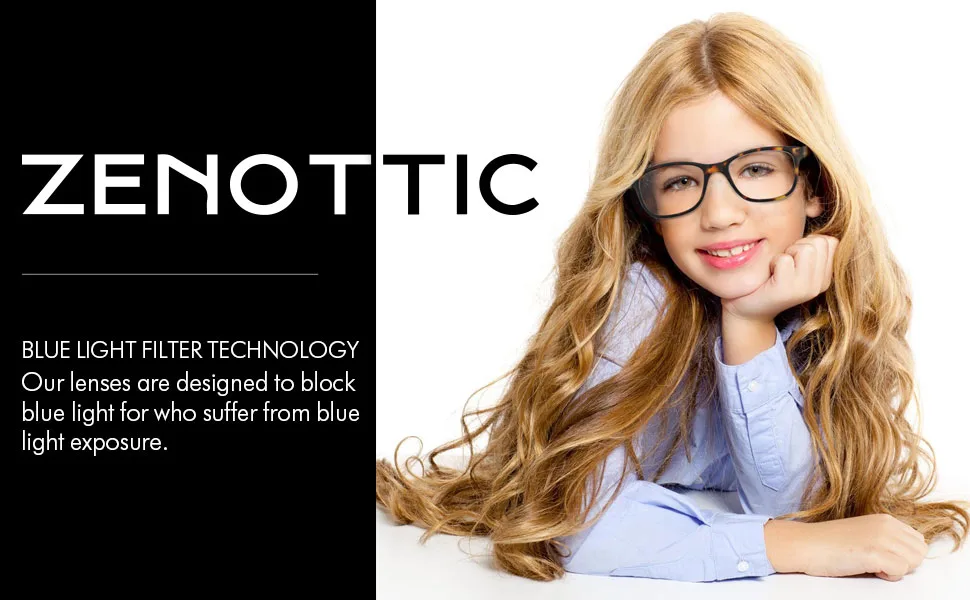 ZENOTTIC Kids Blue Light Blocking Glasses Anti Glare Lens Lightweight Frame Computer Eyeglasses For Boys And Girls Pink - product information 1