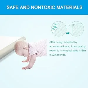 Vicloon Edge Protectors 2 M Foam Safety Strip and 4 Corner Cushion Protector Set Edge Corner Guards for Baby - Black - product information 2
