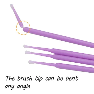 Shintop 400pcs Micro Applicator Brushes Disposable Eyelash Extension Brushes for Makeup Oral and Dental (Purple+Blue+Pink+White) White 400 Count (Pack of 1) - tint applicator