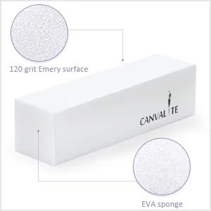 Canvalite 10Pcs White Nail Buffer Block with Nail Brush 120 Grit Professional Salon Nail Buffer Block for Gel Nails - nail block buffer nail file nail files and buffers