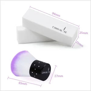 Canvalite 10Pcs White Nail Buffer Block with Nail Brush 120 Grit Professional Salon Nail Buffer Block for Gel Nails - nail buff nail buffing block buffing block