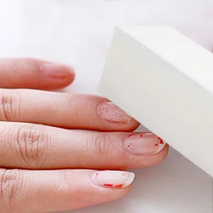 Canvalite 10Pcs White Nail Buffer Block with Nail Brush 120 Grit Professional Salon Nail Buffer Block for Gel Nails - nail buffer blocks white