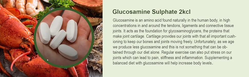 Glucosamine Sulphate 1000mg x 60 Tablets 2kcl - High Strength - Glucosamine Sulphate 2kcl-2
