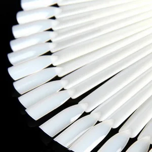 100pcs Fan-shaped False Fake Nail Art Tips Colour Swatch Sticks Nail Polish Gel Colour Display Sticks Practice Tools with Metal Display Ring - product information 2