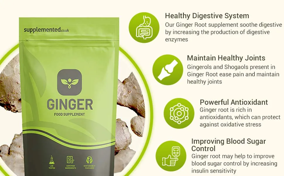 Ginger Root Extract 3000mg 180 Tablets UK Made. Pharmaceutical Grade - Ginger