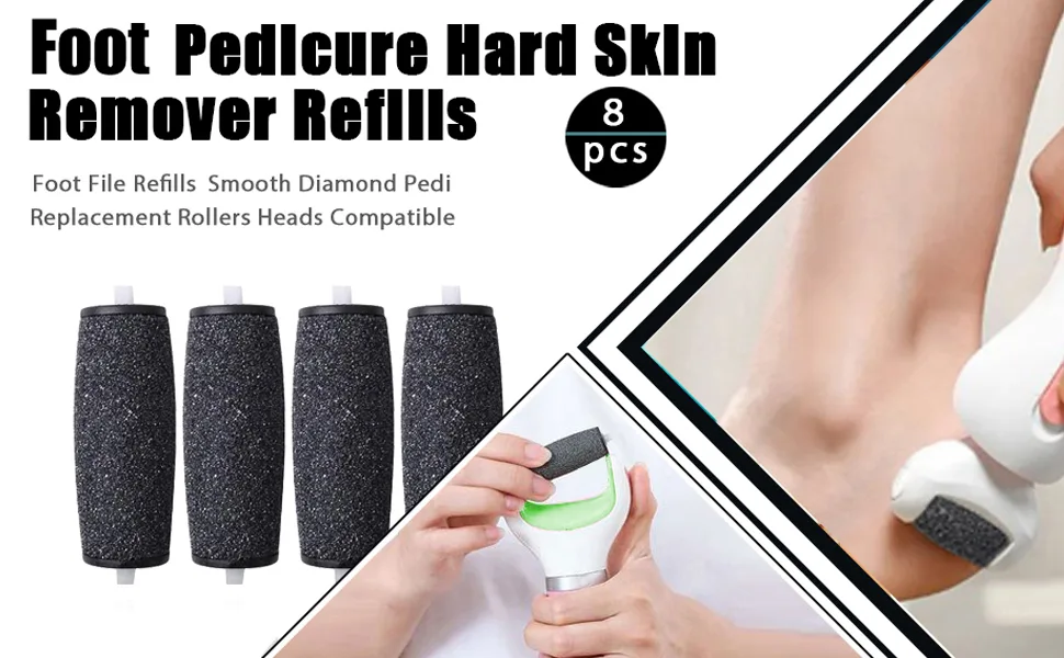 8 Pcs Replacement Rollers Extra Coarse Hard Skin Remover Refills Foot File Replacement Rollers Heads - product information 1