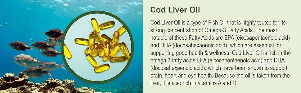 Premium - Cod Liver Oil Capsules - 1000mg x 180 - High Strength - Omega-3 Fatty Acids Vitamin A & D - EPA and DHA 180 Count (Pack of 1) - cod-2