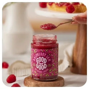 GOOD GOOD Sweet Raspberry Jam - Keto Friendly - Low Calorie Without Added Sugars - Vegan - Gluten Free - Preserves - Raspberry