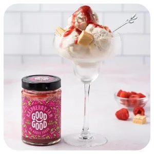 GOOD GOOD Sweet Raspberry Jam - Keto Friendly - Low Calorie Without Added Sugars - Vegan - Gluten Free - Preserves - Sweetener