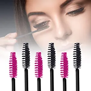 50 PCS Disposable Eyelash Brushes Mascara Wands Eye Lash Eyebrow Applicator Cosmetic Makeup Brush Tool Kits (black) - eyelash brushes