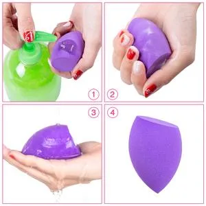 Makeup Sponge Blender Set 11pcs Beauty Blender Foundation Blending Flawless for Liquid Cream and Powder Multi-Coloured Cosmetic Applicator Puff - How to Clean