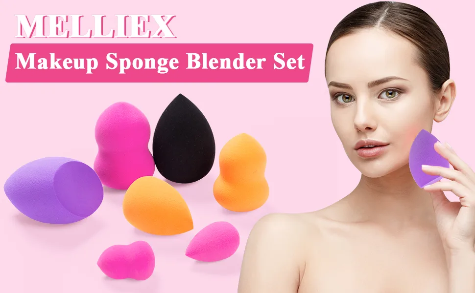 Makeup Sponge Blender Set 11pcs Beauty Blender Foundation Blending Flawless for Liquid Cream and Powder Multi-Coloured Cosmetic Applicator Puff - MELLIEX Makeup Sponge