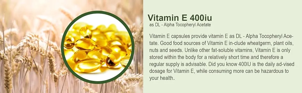Premium - Vitamin E 400iu Softgel Capsules x 240 - Anti-Oxidant Gluten Free Dairy Free Highly Absorbable Skin Support - vit E 400iu-2