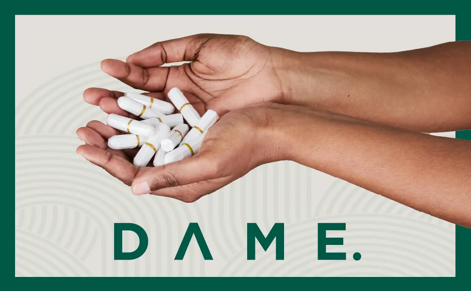 Dame Super+ Tampons (x14) Hypoallergenic 100% Plastic Free Tampons pH Neutral No Toxins 100% Compostable Fully Biodegradable Super+ (14 Tampons) - DAME
