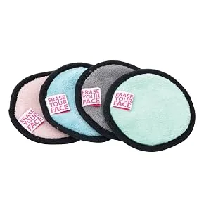 Danielle Creations Erase Your Face Eco Friendly Reusable Make Up Remover Cloths- - Multipack Box of 4 Pastel Multi 4 Count (Pack of 1) - eyf, erase your face, makeup remover, makeup removing cloth
