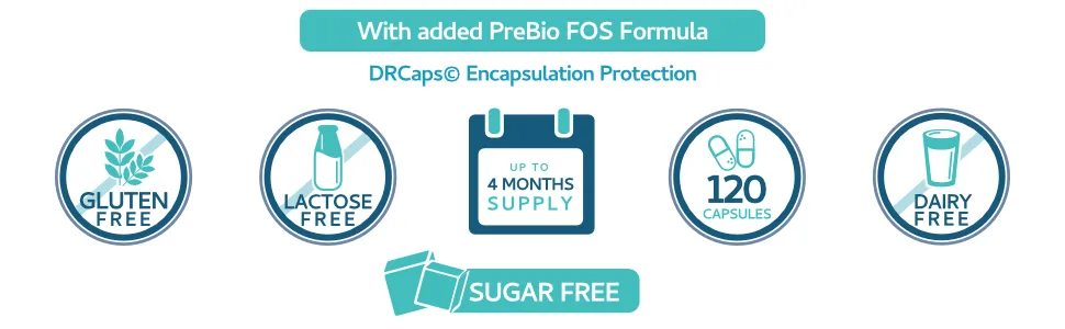 ProBio-Cultures 120 Capsules - High Strength 10 Billion Live CFU Multi-Strain Bio-Cultures + PreBio FOS Formula - Latest DRCaps Encapsulation to Protect from gastric acids - xspan labs ProBio-Cultures B