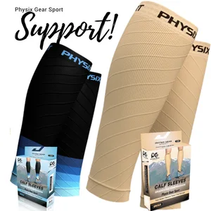 Calf Compression Sleeve Men & Women - Shin Splints Support Footless Compression Socks for Calf Support Achilles Tendon Support Leg Cramps Varicose Veins Maternity Nurses (1 Pair BLK-PNK S/M) - product information 2
