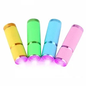 Mini Flash Light for LED UV Gel Curing Lamp Light Handheld Nail Dryer Nail Flashlight 9 LEDs 395nm UV Flashlights Detector for Facial Mask Blue - product information 4