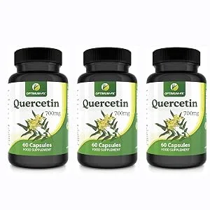 Quercetin 700mg Capsules Not Tablets High Strength Naturally High in Bioflavenoids 60 Capsules 3 - optimum - fx quercetin extract pure plus 3 bottles